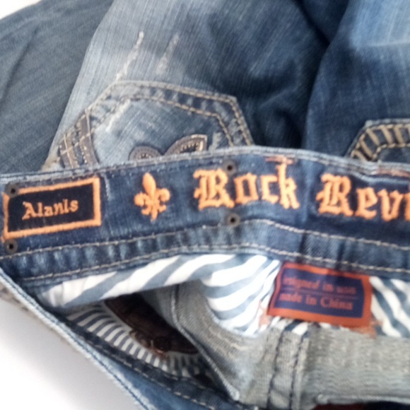 Rock Revival Women's 26 Bootcut Alanis Embellished Embroidered Distressed NWT - Picture 7 of 12